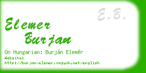 elemer burjan business card
