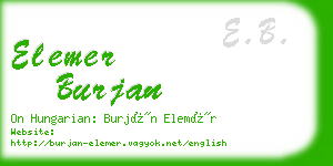 elemer burjan business card